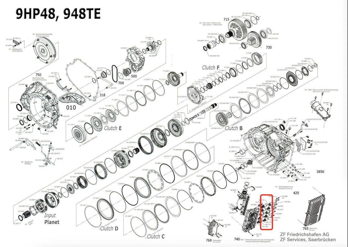 Transmesun Giao số tự động 9HP-48 Bộ sửa chữa van điện tử 10 Bộ van điện tử cá nhân cho Land Rover Range Rover Evoque