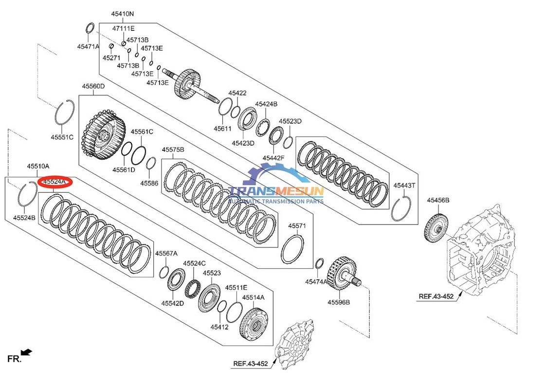Các bộ phận hộp số tự động A6MF2-2 mới Bộ máy đĩa ly hợp 455253F800 cho KIA 2011-2024 Sportage 2.4L