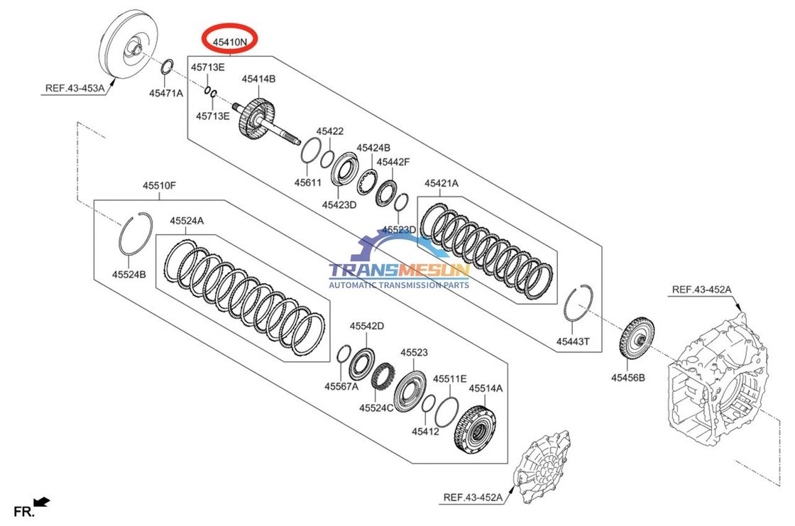 sử dụng 454143F800 bộ sửa đổi hộp số tự động Retainer Assembly-35R Clutch A6MF2-2 cho Kia Sorento 2.0L